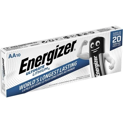 [7638900343526] ENERGIZER Lot de 10 piles Ultimate LITHIUM, Mignon, AA, LR6, ...