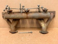 Mopar Flathead 6 Cylinder Log Style 3 Carb Intake Manifold Dual Exhaust Headers