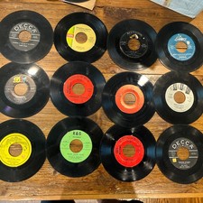 Lot of 50 Vintage 45 RPM Records 7 Vinyl Mixed Artists 1950s 60s 70s 80s