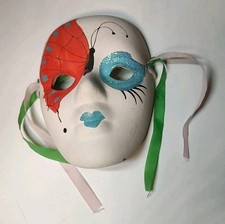 Decorative Ceramic Mardi Gras Mask 4 X 6 Multicolored