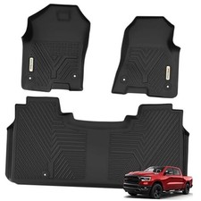 Floor Mats Compatible with 2019 2019-2024 1500 Crew Cab New Body W/ Storage