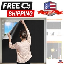 100 Blackout Curtains for Bedroom 118" x 57" Portable Window Blinds Cover Ad...
