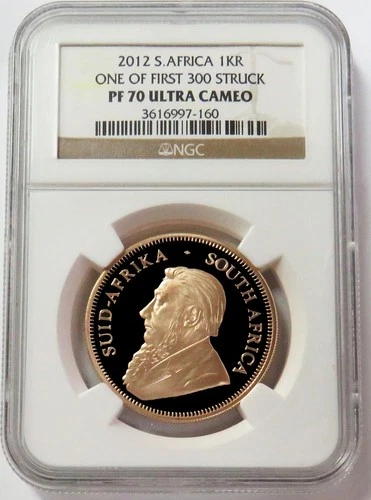 2012 GOLD SOUTH AFRICA 1oz KRUGERRAND NGC PF 70 ULTRA CAMEO