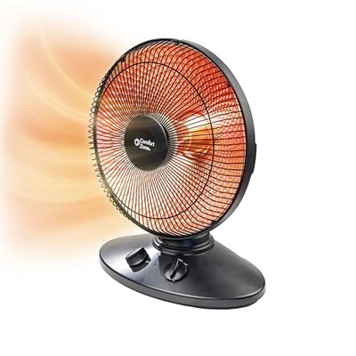Comfort Zone CZ998 Electric Oscillating Radiant Dish Heater with