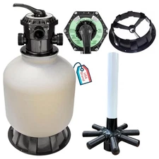 Swimline Hydrotools 24 Inch Sand Filter Combo Set for Pools, 300lb Sand Capacity