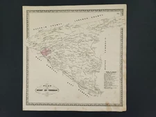 c1880 antique MOUNT JOY pa TOWNSHIP MAP plan from atlas history business names