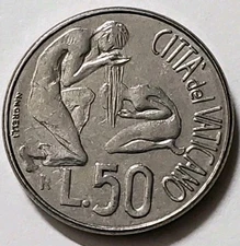 1991 Vatican City 50 Lire Coin