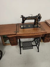 Antique Wheeler & Wilson No. 9 Treadle Sewing Machine w/ Oak Cabinet – Untested