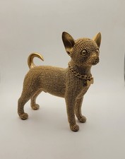 STATUE DECORATION CHIEN CHIHUAHUA DORE ! NEUF !