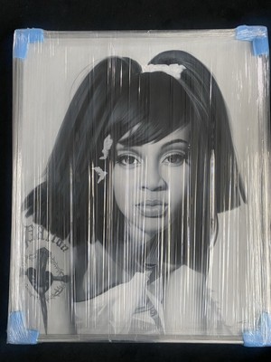 Linkes Auge aka Lisa Lopes Ölgemälde auf Leinwand gespannt & gerahmt in Echtholz