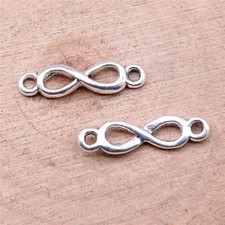 25 or 60PCS Antique Silver Tone Small Infinity Connector Charm Pendant GGS293