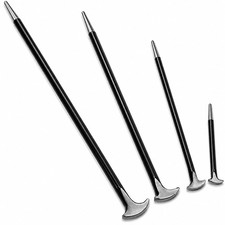 Stark Usa 4-piece Heel Pry Bar Set Rolling Head Bars 6 12 Black