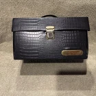 Vintage Nintendo NES 10 Game Storage Case Black Leather Carry Box Official OEM