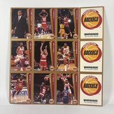Fleer Houston Rockets 1992-93 Basketball 6 Card 11x11 sheet Whataburger Promo