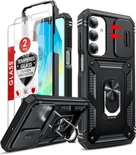 Galaxy A16 5G Case with Screen Protector [2 Packs] & Camera Cover, Black