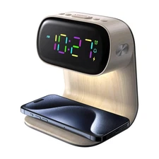 Digital Alarm Clock with Wireless Fast Charging Station 15W Touch Smart Lamp ...