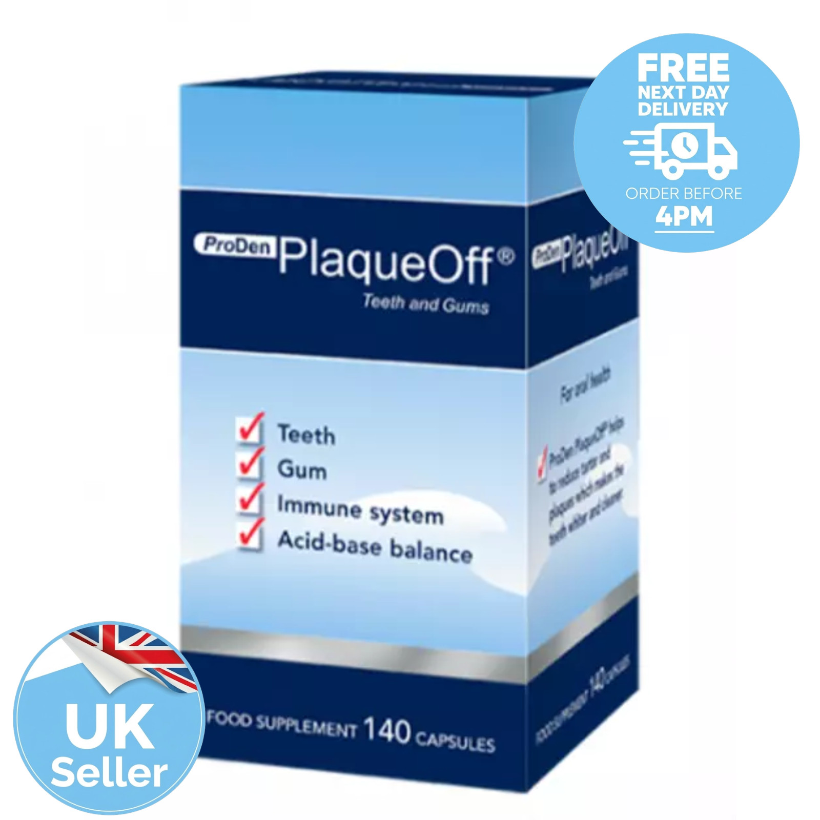 Dental PlaqueOff Tablets for Humans Plaque Tartar Remover Bad Breath 140 Tabs