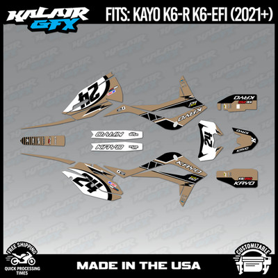 Graphics Kit for Kayo K6-R K6-EFI 250 (2021+) Speed Series - TAN