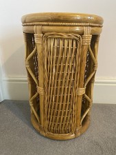 Small Bamboo Side Table Came Plan Stand Rattan Vintage