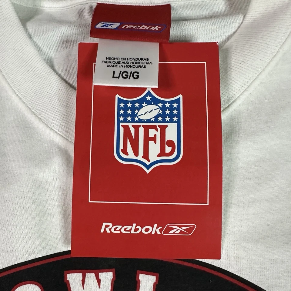 Camisa De Colección Reebok Tampa Bay Buccaneers Para Hombres Grande Blanca Super Bowl Anillo NFL Foto 4 de 4