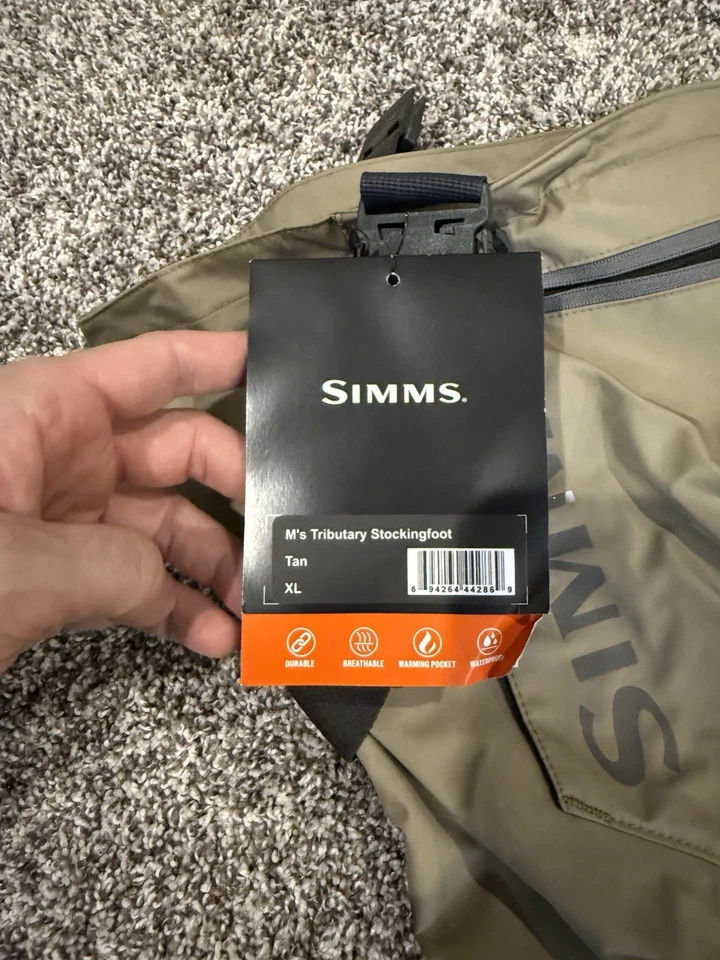 NEW Simms Tributary Stockingfoot Waders Men's XL Tan NO BELT INCLUDED - Image 4 of 4