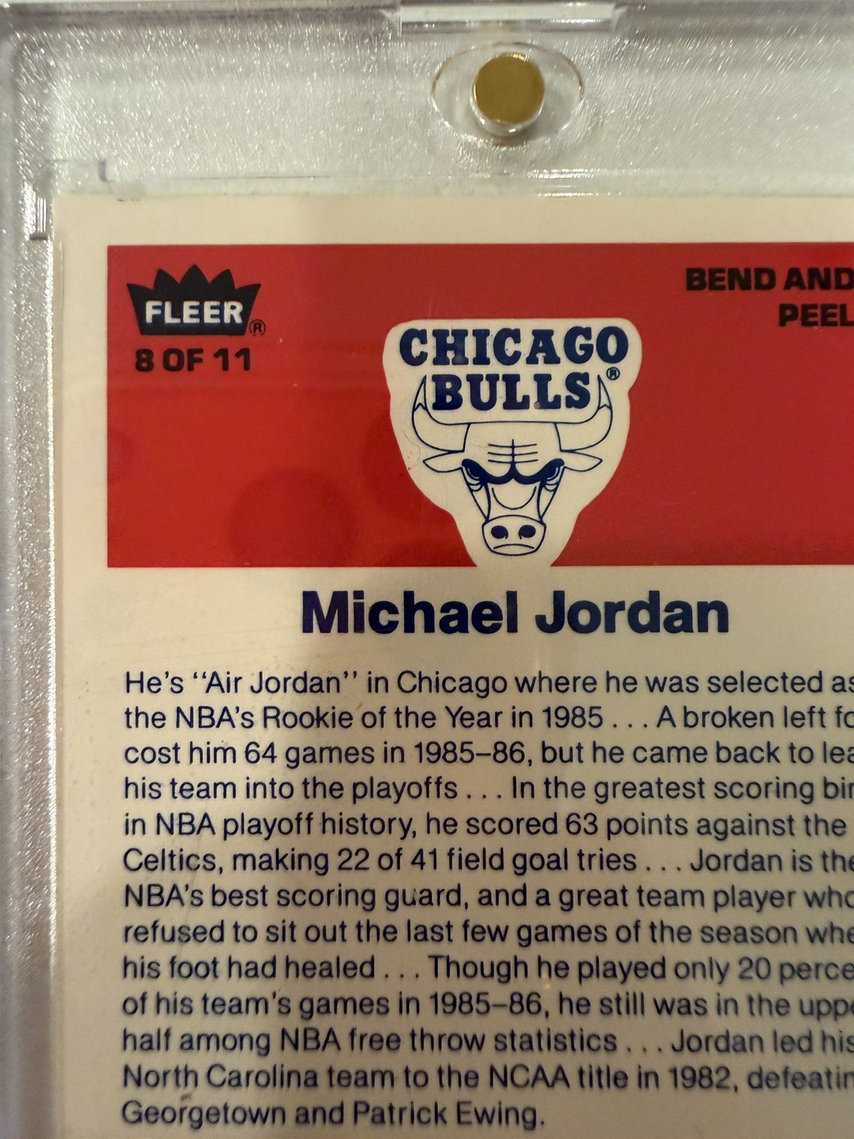 1986-87 Fleer - Stickers Michael Jordan #8 (RC) view 7