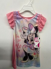 Disney Girls' Minnie Mouse Nightgown, Short-Sleeve Fantasy Gown, Pajamas SIZE 2T