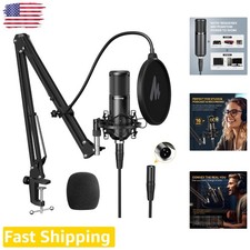 Pro XLR Condenser Microphone: Full Metal Studio Mic for Streaming, Podcasting...
