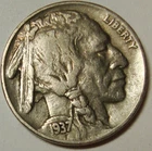 1937 5c Buffalo Nickel Coin #24 Extra Fine XF Free Shipping