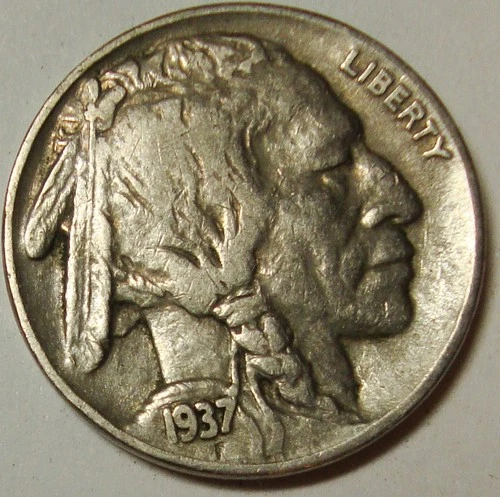 1937 5c Buffalo Nickel Coin #24 Extra Fine XF Free Shipping
