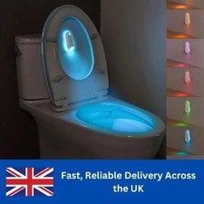 Rechargeable Toilet Bowl Night Light 7 Color LED USB-C PIR Sensor Bathroom Lamp*