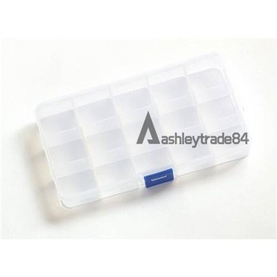 Plastic 15 Slots Jewelry Adjustable Tool Box Case   Organizer Storage Beads *bn