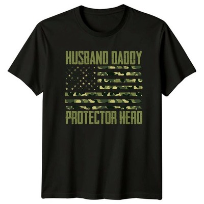Ehemann Papa Beschützer Held Herren T-Shirt Patriotische Vaterschaft Vatertag