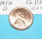 1950 D   CHOICE RED UNCIRCULATED   WHEAT CENT 5