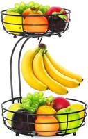 KüChe Obstkorb Metall 2 StöCkig Bananenhalter Modern Dekorativ GemüSekorb 38Cm