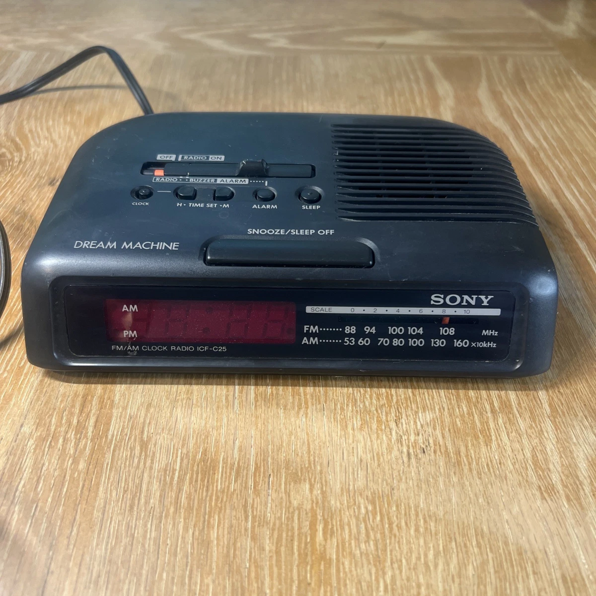 Mini Radio-réveil Vintage Années 80 - Noire - Fonctionne - Piles