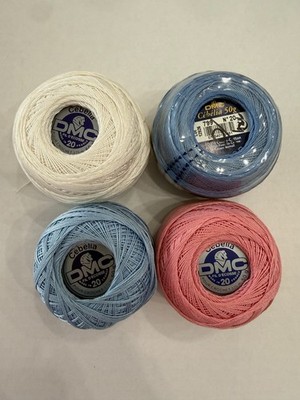 DMC Cébélia Crochet Cotton Thread Size 20 - 50g Balls - Lot of 4 Mixed Colors