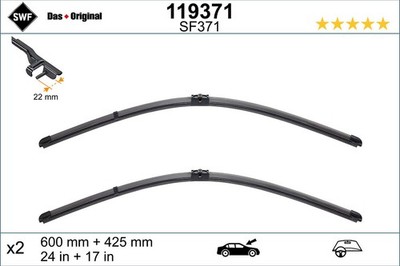 Wischblatt Scheibenwischer DAS ORIGINAL SET SWF 119371 für FIAT CROMA 16V