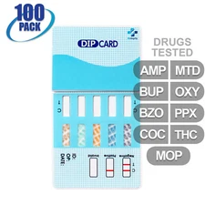 NEW Mintegrity Drug Test 9-Panel Dip Card Urine Home Kit 100-Pack #MI-WDOA-295