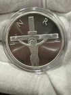 Jesus Christ Crucifixion INRI Silver Shield 1oz .999 Fine Silver Round in a Cap