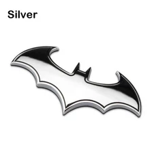 3D Metal Batman Dark Knight Batwing Sticker Decal Emblem Badge Car (SILVER)