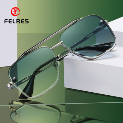 Men Women Oversize Square Metal Sunglasses Outdoor Driving Fashion Glasses 2023