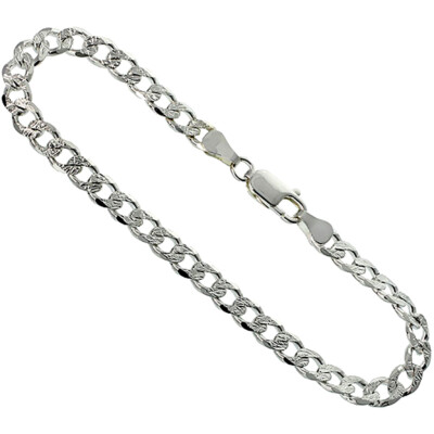 925 Sterlingsilber Pavé-Schliff abgeschrägte Panzerkette Kubanische Gliederkette Halskette 5,5 mm 7''-30''