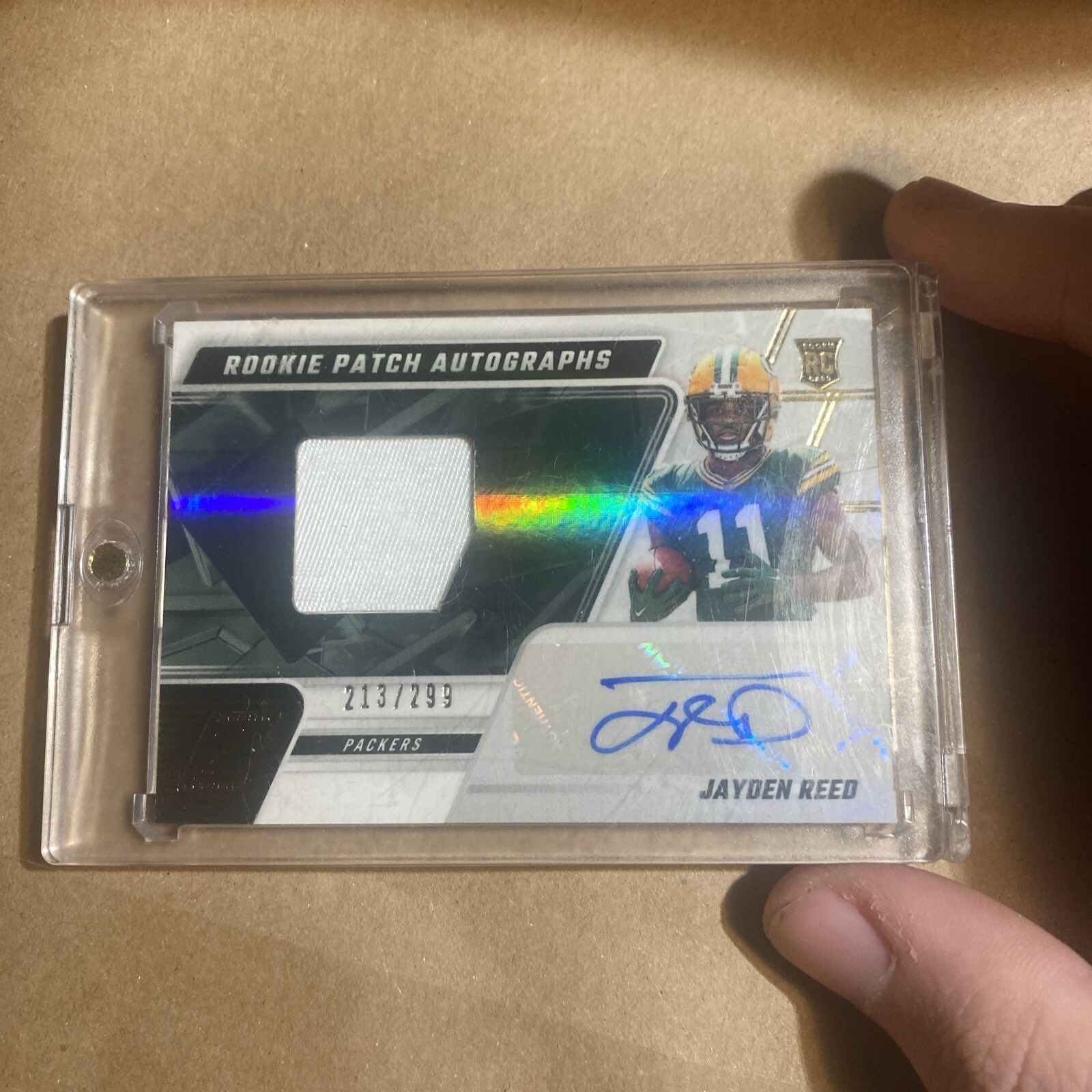 2023 Panini Zenith - Rookie Patch Autographs #218 Jayden Reed /299 (AU, MEM, RC)