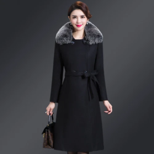 Women's Woolen Coat Autumn and Winter Mid Length Fashion Women's Coat - Picture 1 of 27