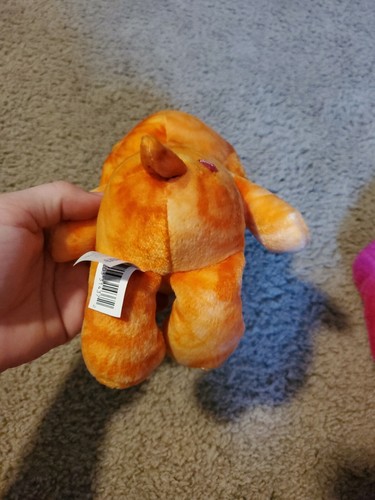 8 IN.ORANGE TYE DYE FRIEND CARE BEAR PELUCHE ETICHETTA - Foto 4 di 5