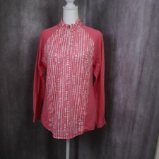 San Soleil Top Womens Small Pink White Quarter Zip Long Sleeve UV 50 Cool