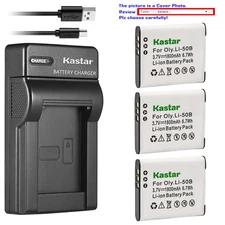 Kastar Battery Slim Charger for Olympus Li-50B LI-50C & Tough TG-610 TG-615 iHS