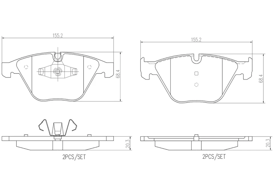 Juego de pastillas de freno de disco delanteras de cerámica Brembo P06055N para BMW X1 2013-2015 Foto 4 de 4