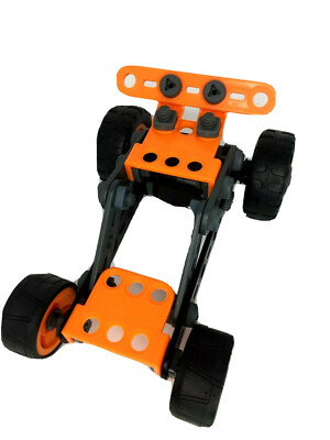 MECCANO Junior Maker System Pullback Race Car Kit Orange Toolbox As Is  Preowned